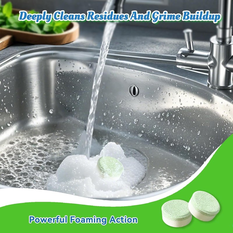Bellaluce Garbage Disposal Cleaner Deodorizer Tablets-48 Pack Deep Cleaning Disposer Descaler Freshener-Heavy Duty Grease Grime Limescale Odor Smell Remover-for Kitchen All Disposals Mint Foaming 2 Year Supply - Image 3